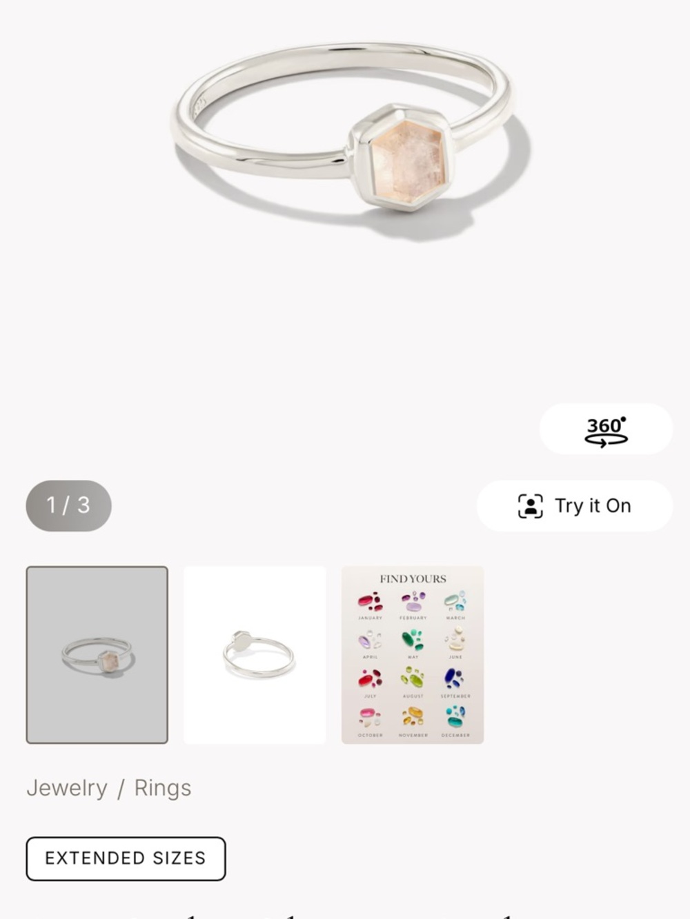 Kendra Scott Sterling Silver Ring - Picture 3 of 3